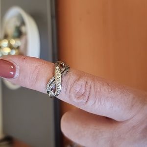 Women 925 silver ring, live, love, hope